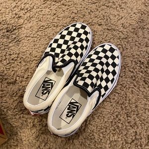 Checkered Vans Slip On Womens Shoes